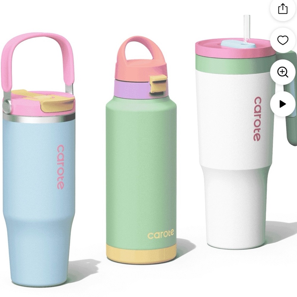 Carote 3-pc Insulated Stainless Steel Tumbler Set, 40oz & 32oz*2, in Mint Berry